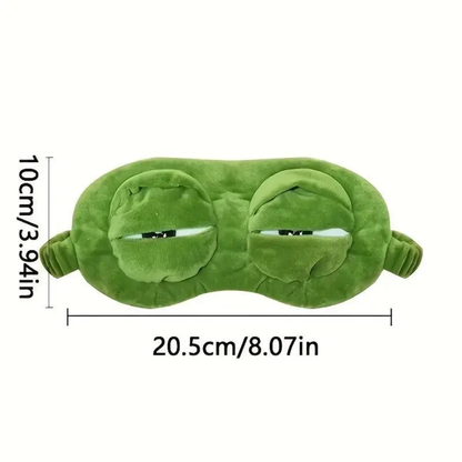 3D Frog Sleep Eye Mask – Soft Plush & Cotton | Travel, Office & Stress Relief