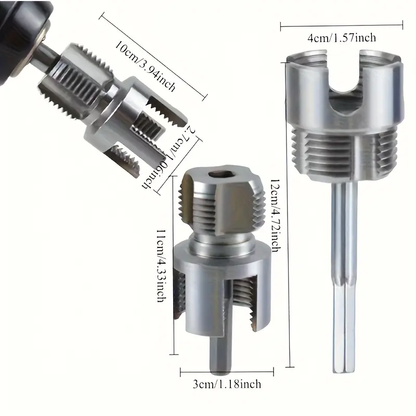 3-Piece Heavy-Duty Pipe Threading Tool Set | 1/2" 3/4" 1" Internal & External Threads | Electric Drill Compatible | PVC PPR MPP Pipes