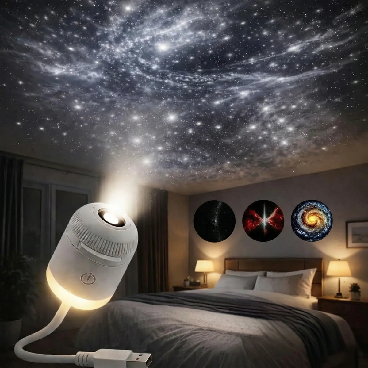 ✨ Galaxy night light with color-changing & 360° Adjustable Gooseneck