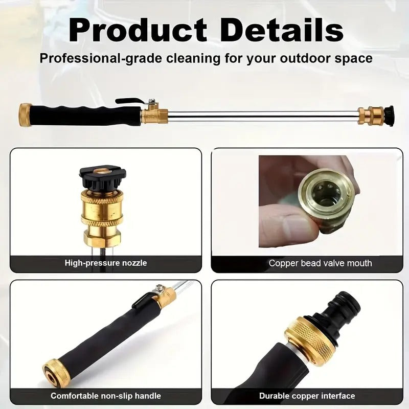 🔫 40% OFF! 💦 High-pressure water gun – Includes 2 High-Pressure Nozzles and Quick Connectors ✨ 🚗